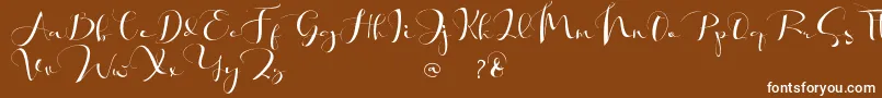 Khatmadu   Font – White Fonts on Brown Background