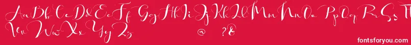 Khatmadu   Font – White Fonts on Red Background