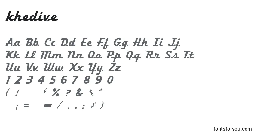 Khedive (131583)-fontti – aakkoset, numerot, erikoismerkit