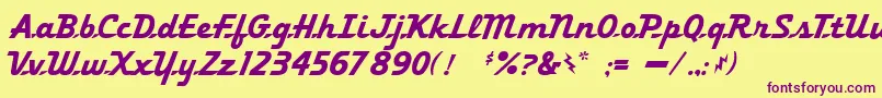 khedive Font – Purple Fonts on Yellow Background