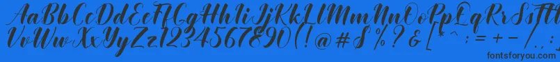 Khinta Script Font – Black Fonts on Blue Background