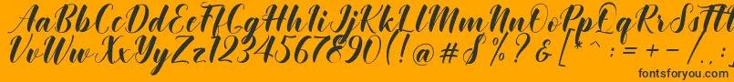 Khinta Script Font – Black Fonts on Orange Background