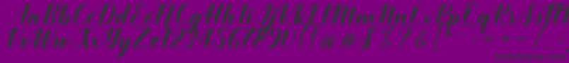 Khinta Script-Schriftart – Schwarze Schriften auf violettem Hintergrund