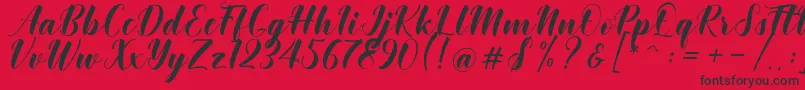 Khinta Script Font – Black Fonts on Red Background