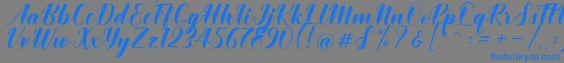 Khinta Script-Schriftart – Blaue Schriften auf grauem Hintergrund