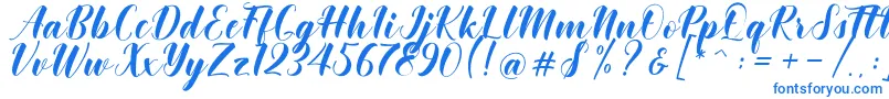 Khinta Script Font – Blue Fonts on White Background