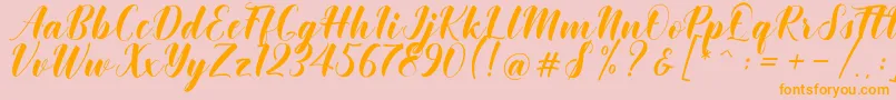 Khinta Script Font – Orange Fonts on Pink Background