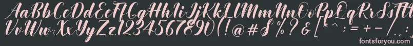 Khinta Script Font – Pink Fonts on Black Background