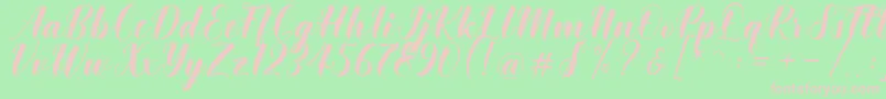 Fonte Khinta Script – fontes rosa em um fundo verde