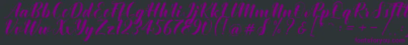 Khinta Script Font – Purple Fonts on Black Background