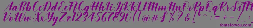 Khinta Script Font – Purple Fonts on Gray Background