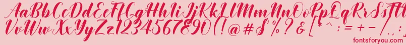 Khinta Script Font – Red Fonts on Pink Background