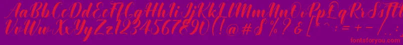 Khinta Script Font – Red Fonts on Purple Background