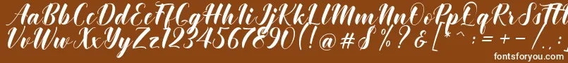 Khinta Script Font – White Fonts on Brown Background