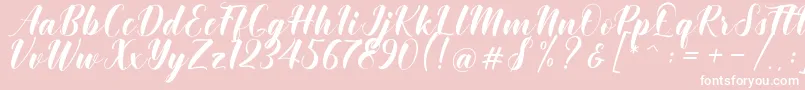 Khinta Script Font – White Fonts on Pink Background