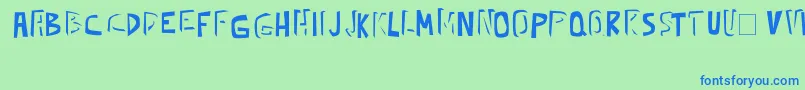 kickassbob erc 2008 Font – Blue Fonts on Green Background