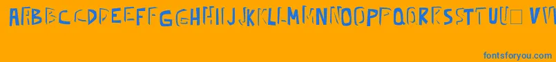 フォントkickassbob erc 2008 – オレンジの背景に青い文字