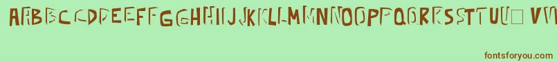 kickassbob erc 2008 Font – Brown Fonts on Green Background