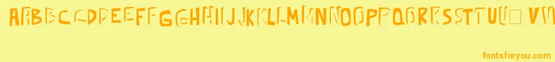 kickassbob erc 2008 Font – Orange Fonts on Yellow Background