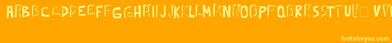 kickassbob erc 2008 Font – Yellow Fonts on Orange Background