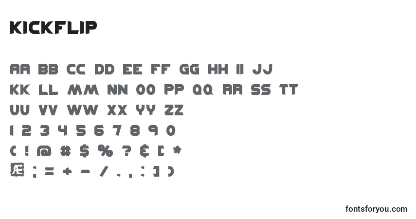 Schriftart Kickflip (131589) – Alphabet, Zahlen, spezielle Symbole