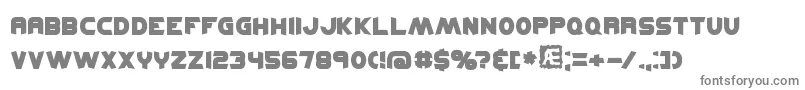 kickflip-fontti – harmaat kirjasimet valkoisella taustalla