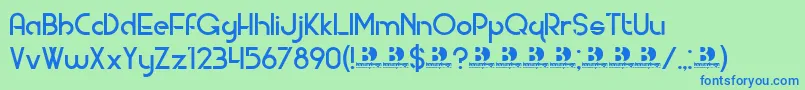 ModernDeco Font – Blue Fonts on Green Background