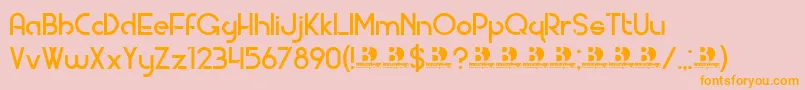 Weitere Informationen zur ModernDeco-Schriftart ModernDeco-Schriftart – Orangefarbene Schriften auf rosa Hintergrund