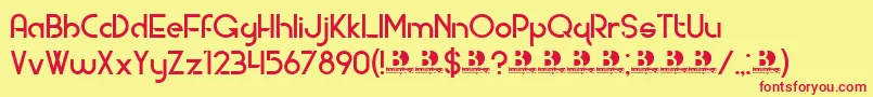 ModernDeco Font – Red Fonts on Yellow Background