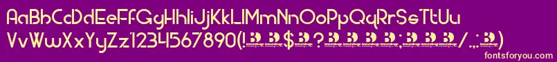 More about ModernDeco Font ModernDeco Font – Yellow Fonts on Purple Background