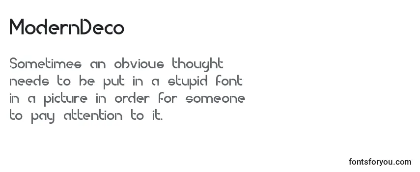 Review of the ModernDeco Font