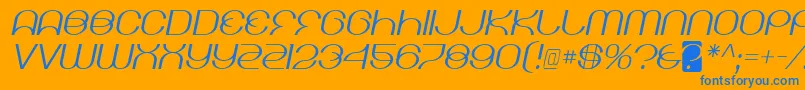Шрифт kicking limos – синие шрифты на оранжевом фоне