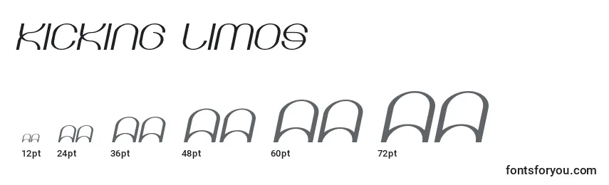 Размеры шрифта Kicking limos