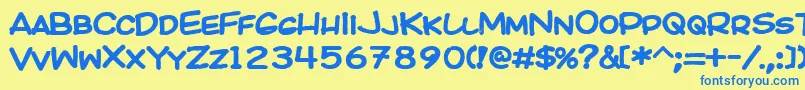 KICOB    Font – Blue Fonts on Yellow Background