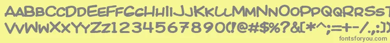 フォントKICOB    – 黄色の背景に灰色の文字