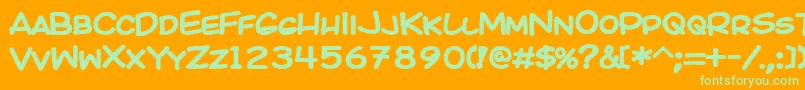 KICOB    Font – Green Fonts on Orange Background