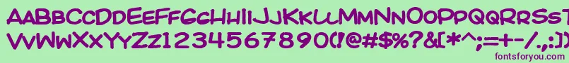 KICOB    Font – Purple Fonts on Green Background