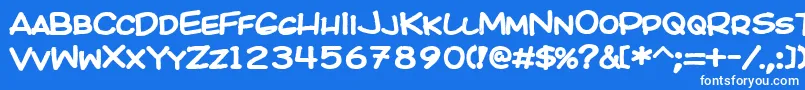 フォントKICOB    – 青い背景に白い文字