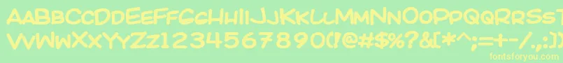 KICOB    Font – Yellow Fonts on Green Background