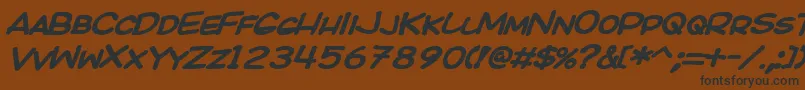 KICOBI  -Schriftart – Schwarze Schriften auf braunem Hintergrund