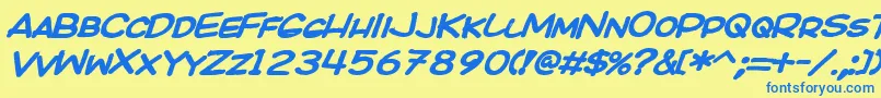 KICOBI   Font – Blue Fonts on Yellow Background