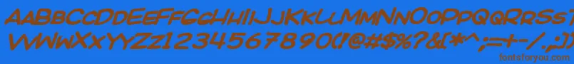 KICOBI   Font – Brown Fonts on Blue Background