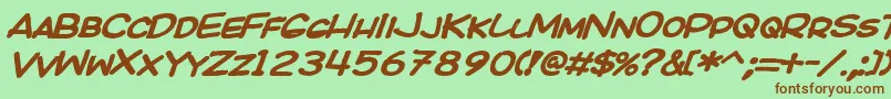 KICOBI   Font – Brown Fonts on Green Background