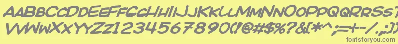 KICOBI   Font – Gray Fonts on Yellow Background