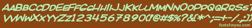 KICOBI   Font – Green Fonts on Brown Background