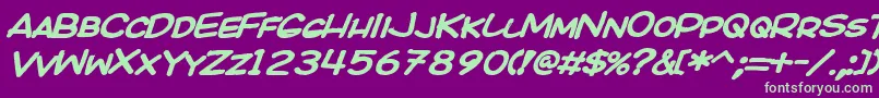 KICOBI   Font – Green Fonts on Purple Background