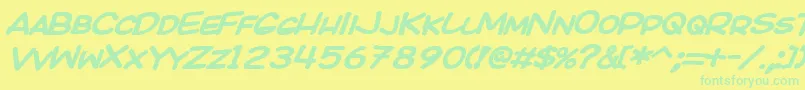 KICOBI   Font – Green Fonts on Yellow Background
