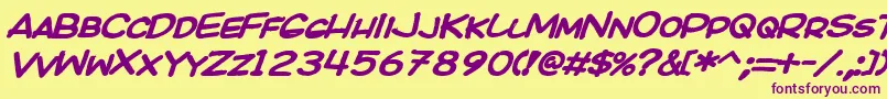 KICOBI   Font – Purple Fonts on Yellow Background