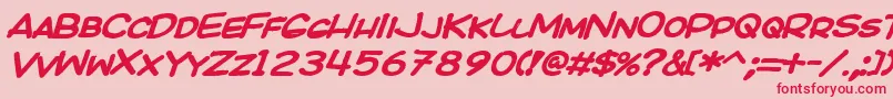 Fonte KICOBI   – fontes vermelhas em um fundo rosa