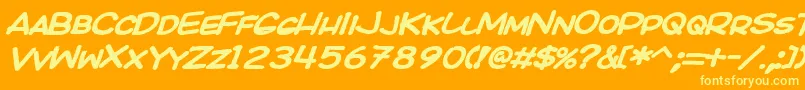 KICOBI   Font – Yellow Fonts on Orange Background